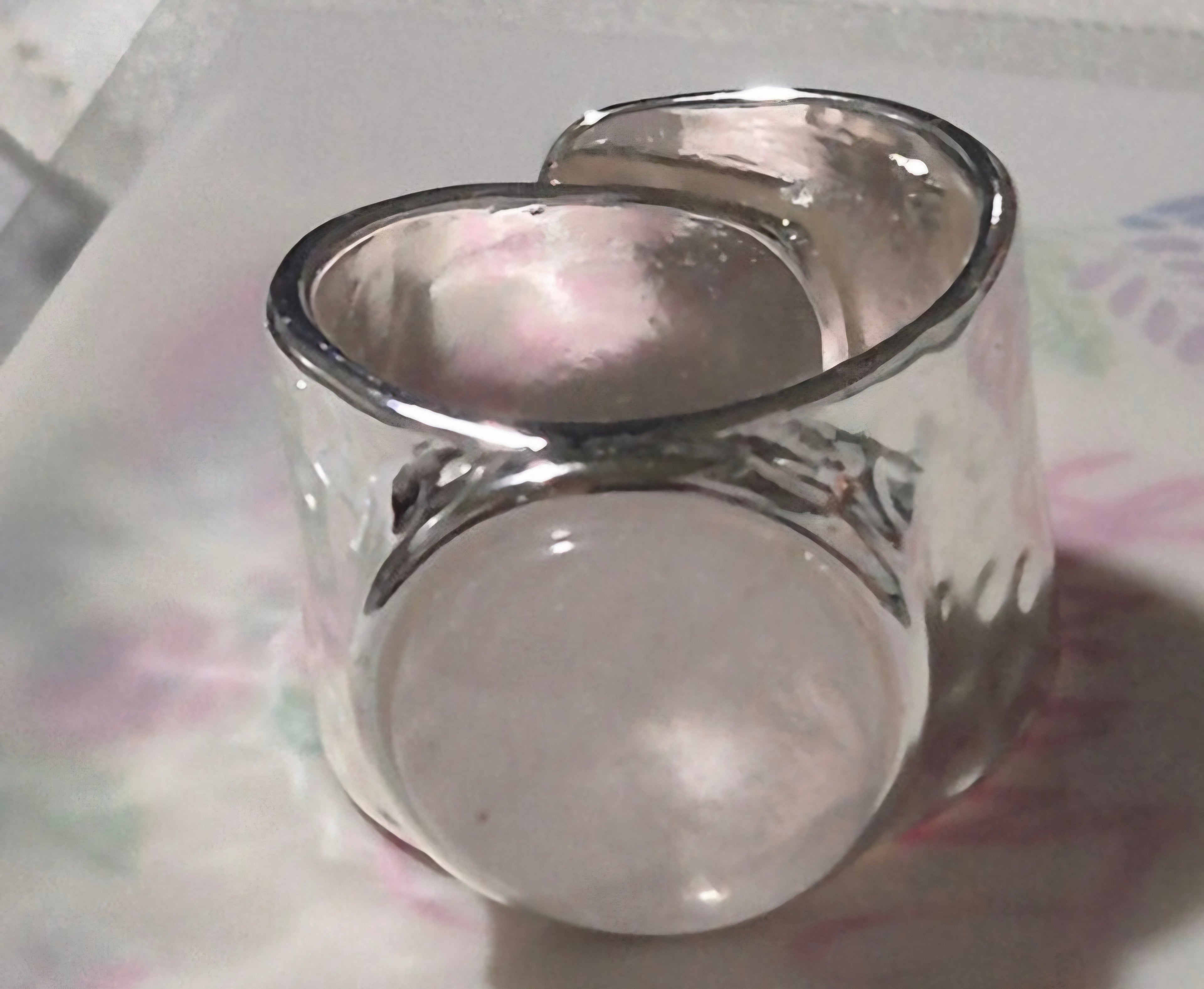 Anillo sello bohemio con  "piedra lunar" de plata 925.