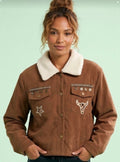 Cazadora western boho chic talla L con estrella animal print y cabeza de toro | vaqueraspain