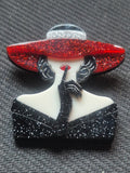 Broche boho chic busto mujer silencio