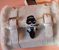 Bolso de mano boho chic color blanco roto con broche de regalo vintage | vaqueraspain