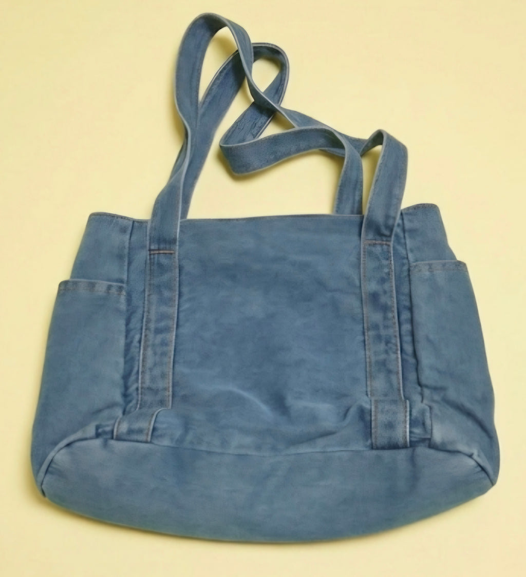 Vista frontal bolso boho chic artesanal estrella sonriente vintage | vaqueraspain