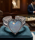 Anillo romántico boho chic corazón ópalo multicolor plata 925 | vaqueraspain
