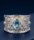Anillo "panal de abeja" calado de plata 925