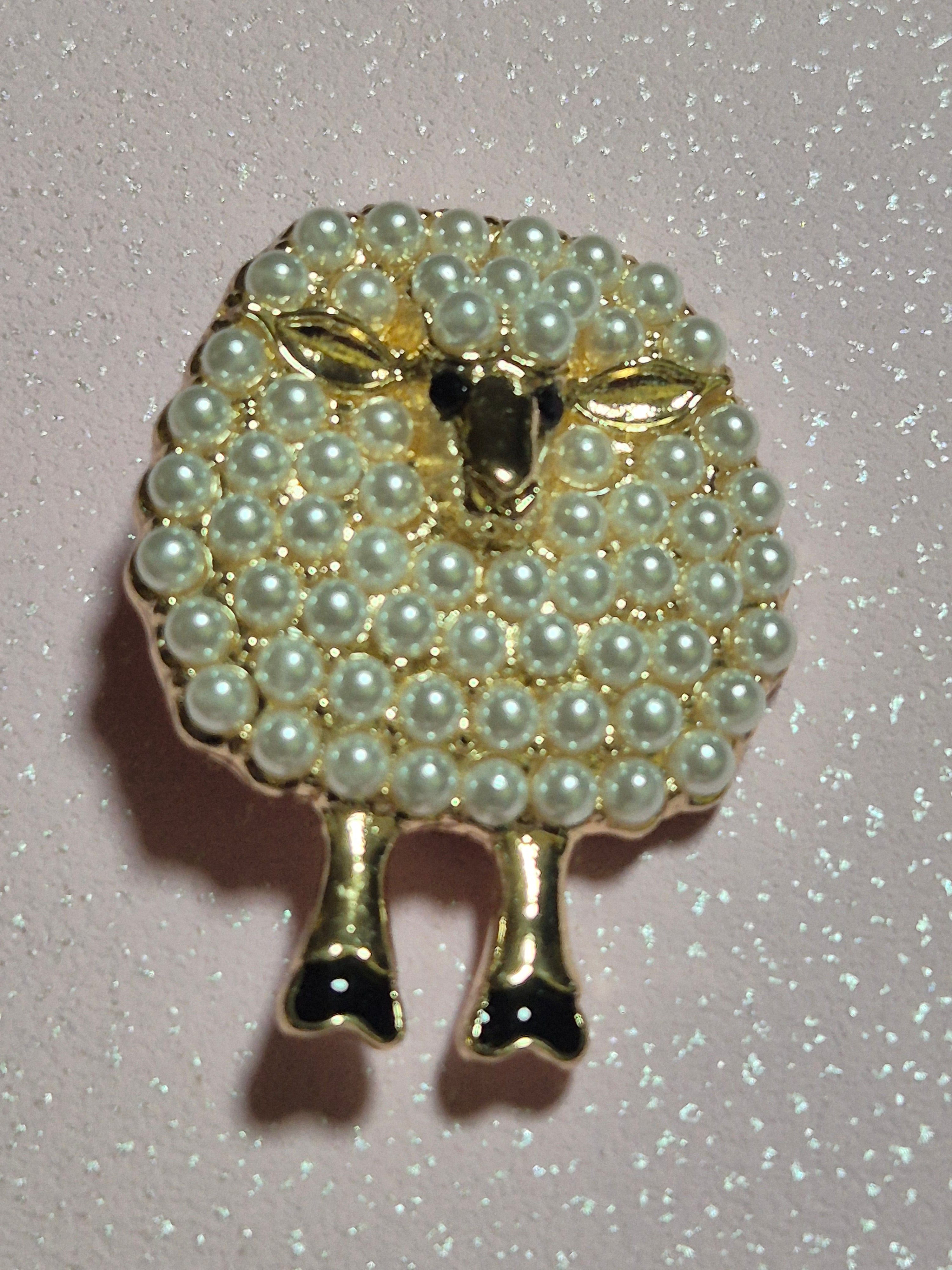 Broche vintage simpática oveja estilizada