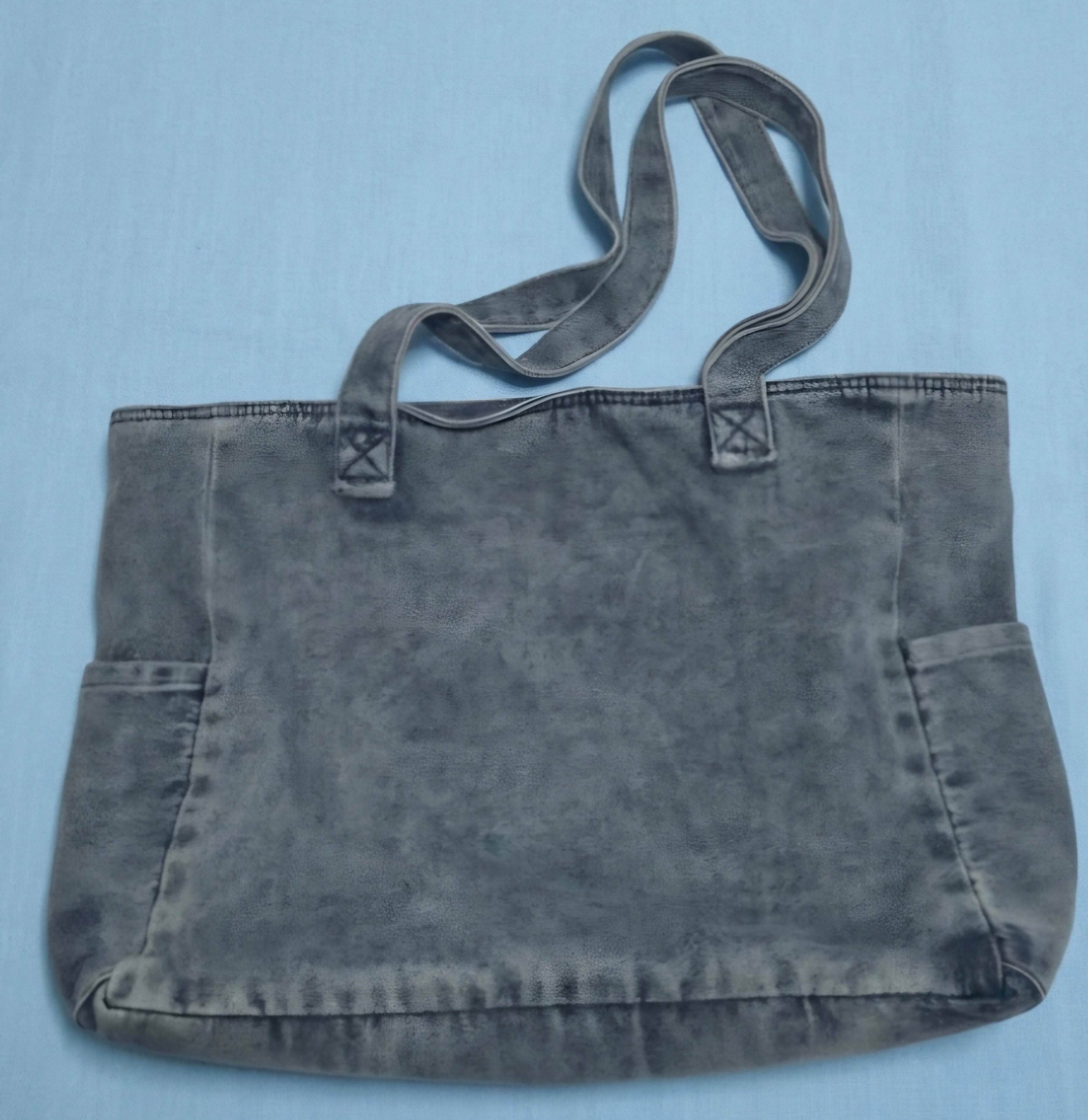 Vista lateral bolso tote vaquero corazón bohemio vintage | vaqueraspain