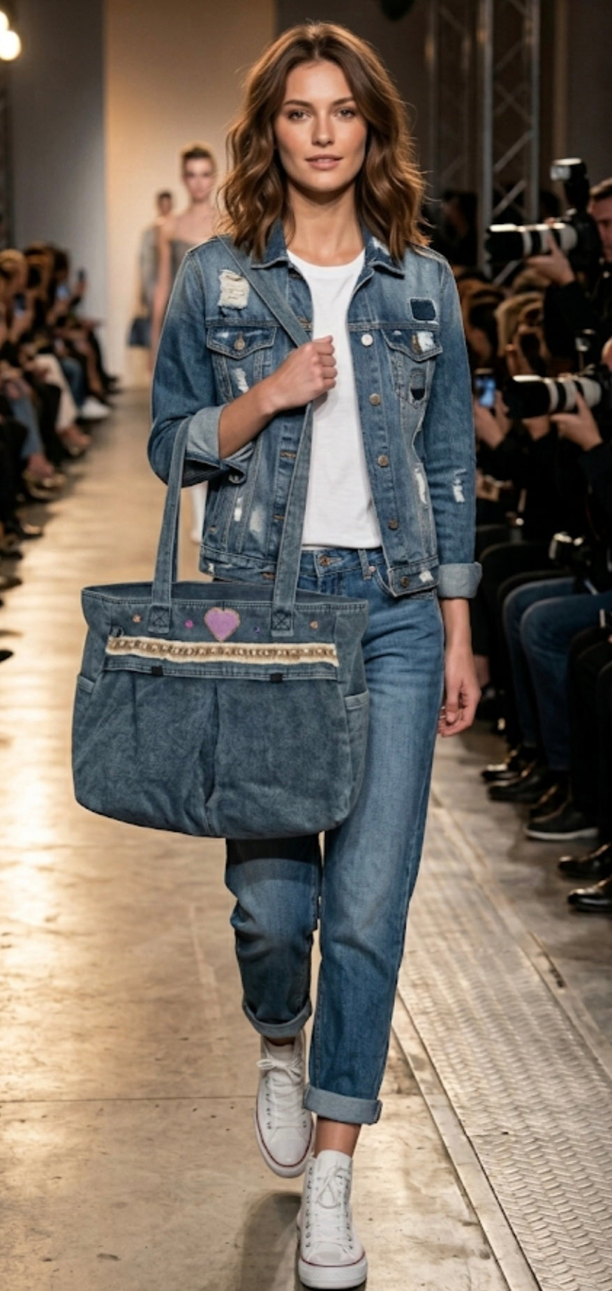 Detalle corazón bolso tote vaquero boho chic | vaqueraspain