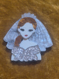 Broche "Novia Purpurina Plata"