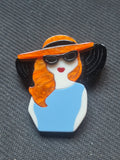 Broche "Mujer Pelirroja"