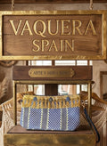 Bolso clutch boho chic pata de gallo con flecos dorados