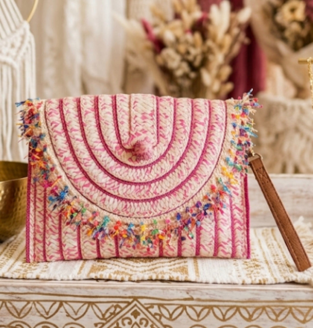 Bolso boho-chic artesanal arco iris