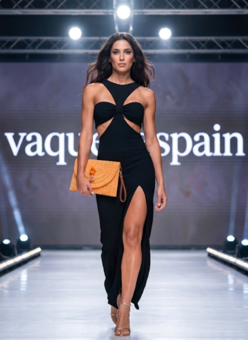 Bolso boho chic luminoso color naranja melocotón