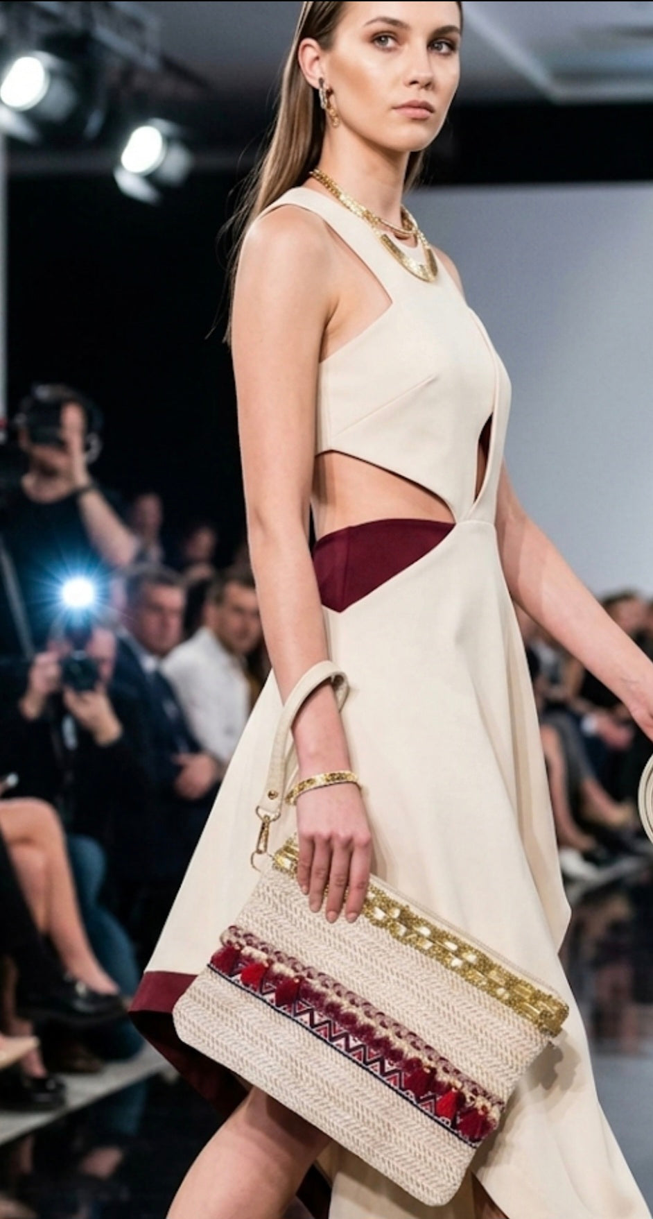 Detalle borlas bolso clutch modelo feria boho chic | vaqueraspain