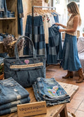 Bolso tote vaquero corazón boho chic artesanal vintage | vaqueraspain
