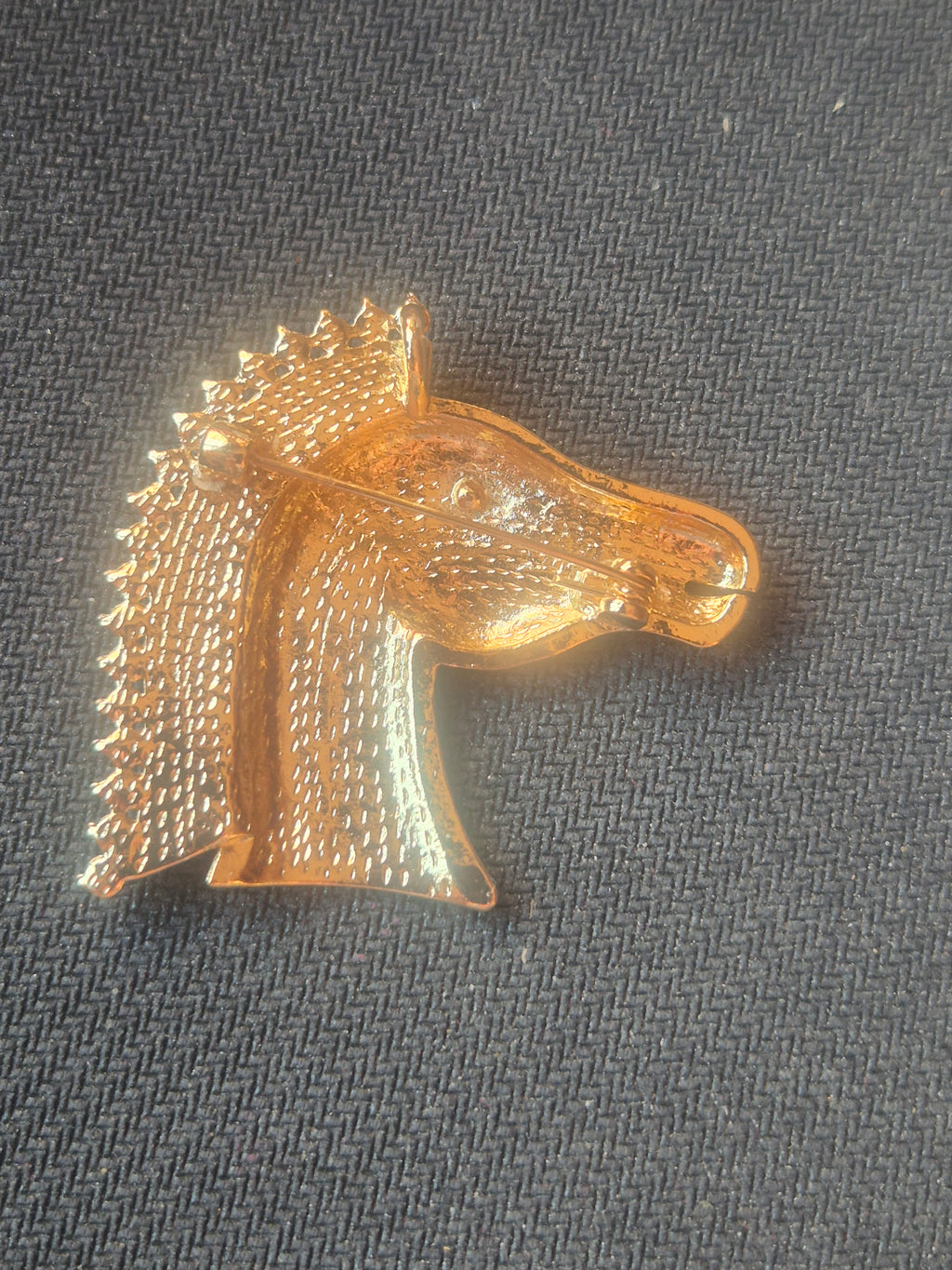 Broche vintage cabeza de cebra con ojo turquesa