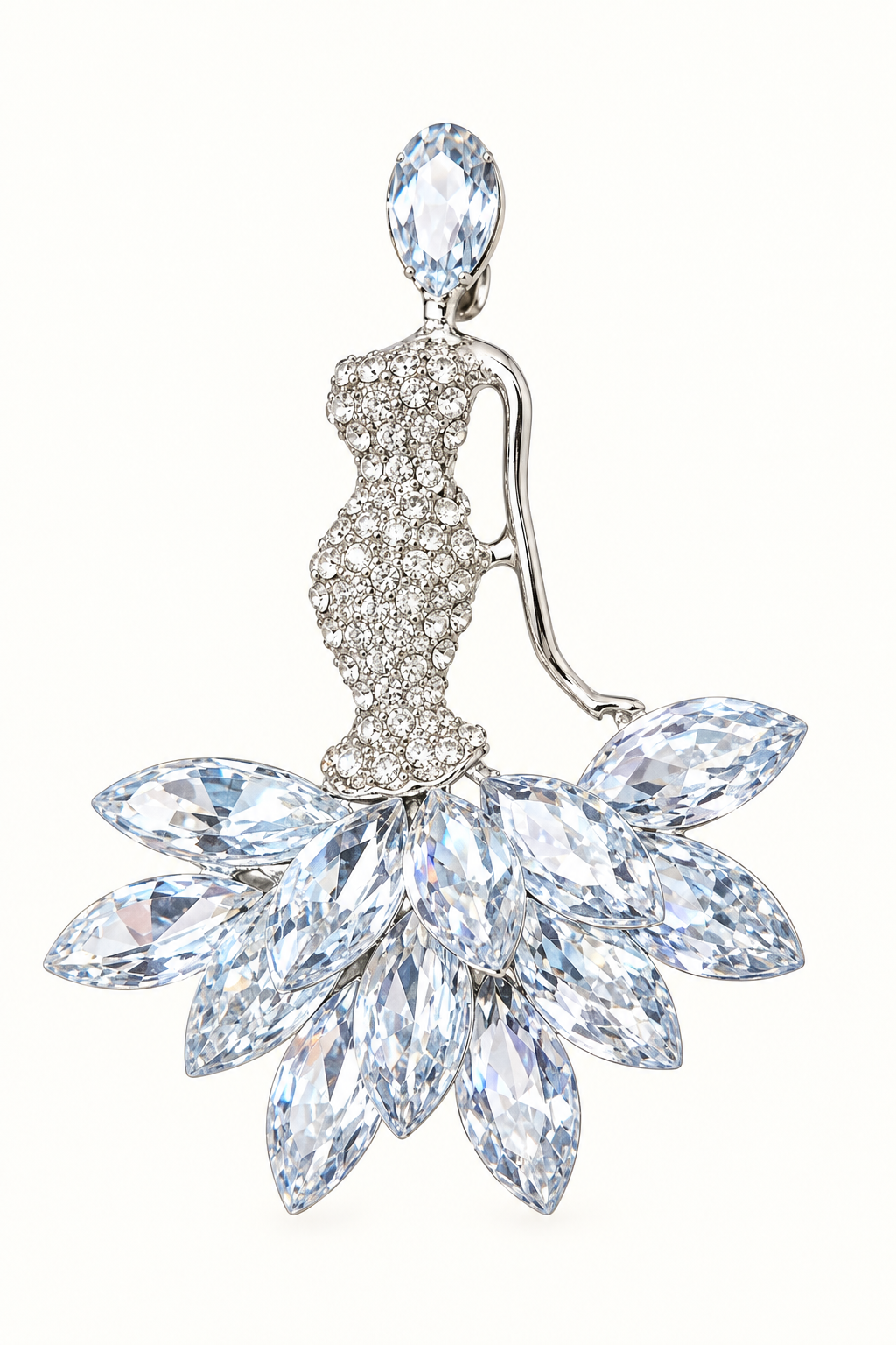 Vista frontal del Broche Ballet de Cristal