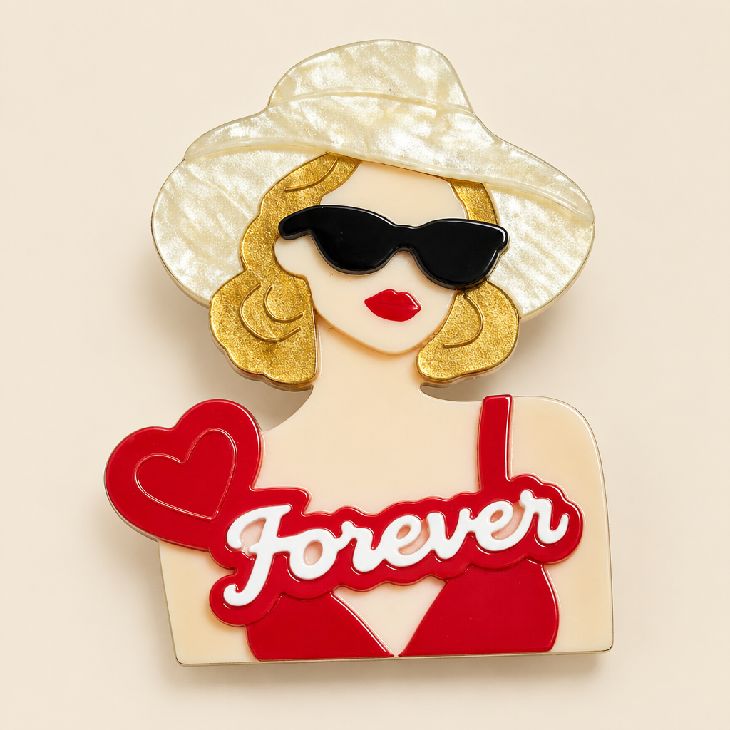 Vista frontal del Broche Diva Pin-Up